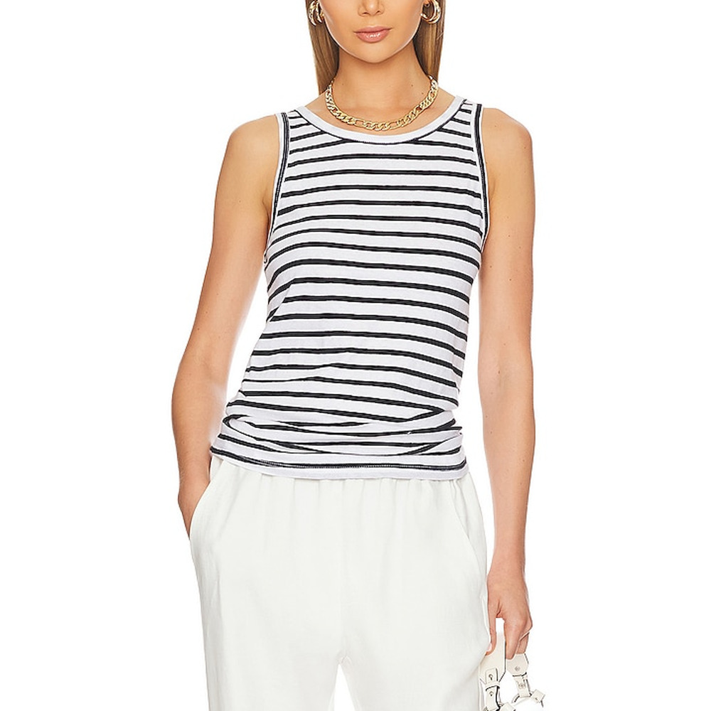 Enza Costa White Easy Tank Size S